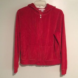 Retro Victoria’s Secret crushed velvet zip hoodie